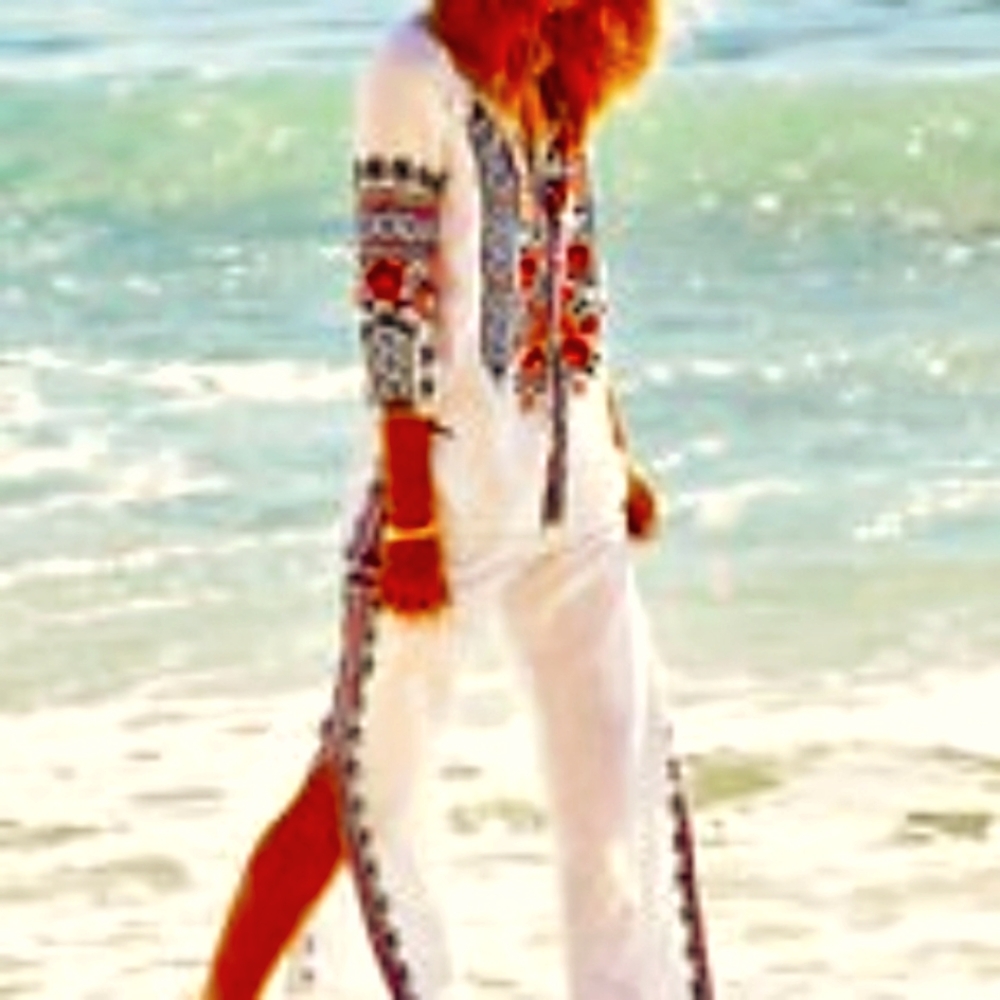 NWTO Johnny Was EZRA SIDE SLIT PALAZZO Linen Pants